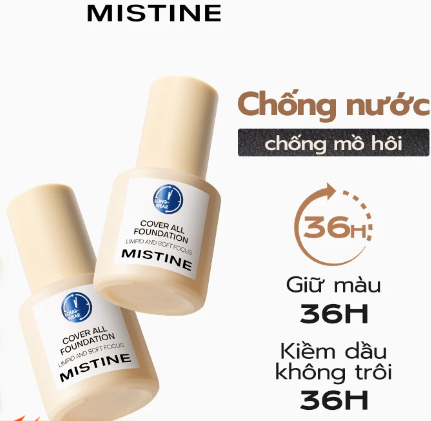Kem nền Mistine Cover All 30g – Che phủ hoàn hảo, kiềm dầu, lâu trôi