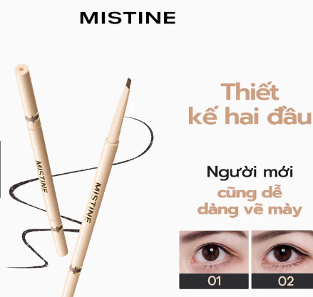Chì kẻ mày 2 đầu Mistine 80mg – Định hình chân mày sắc nét, lâu trôi